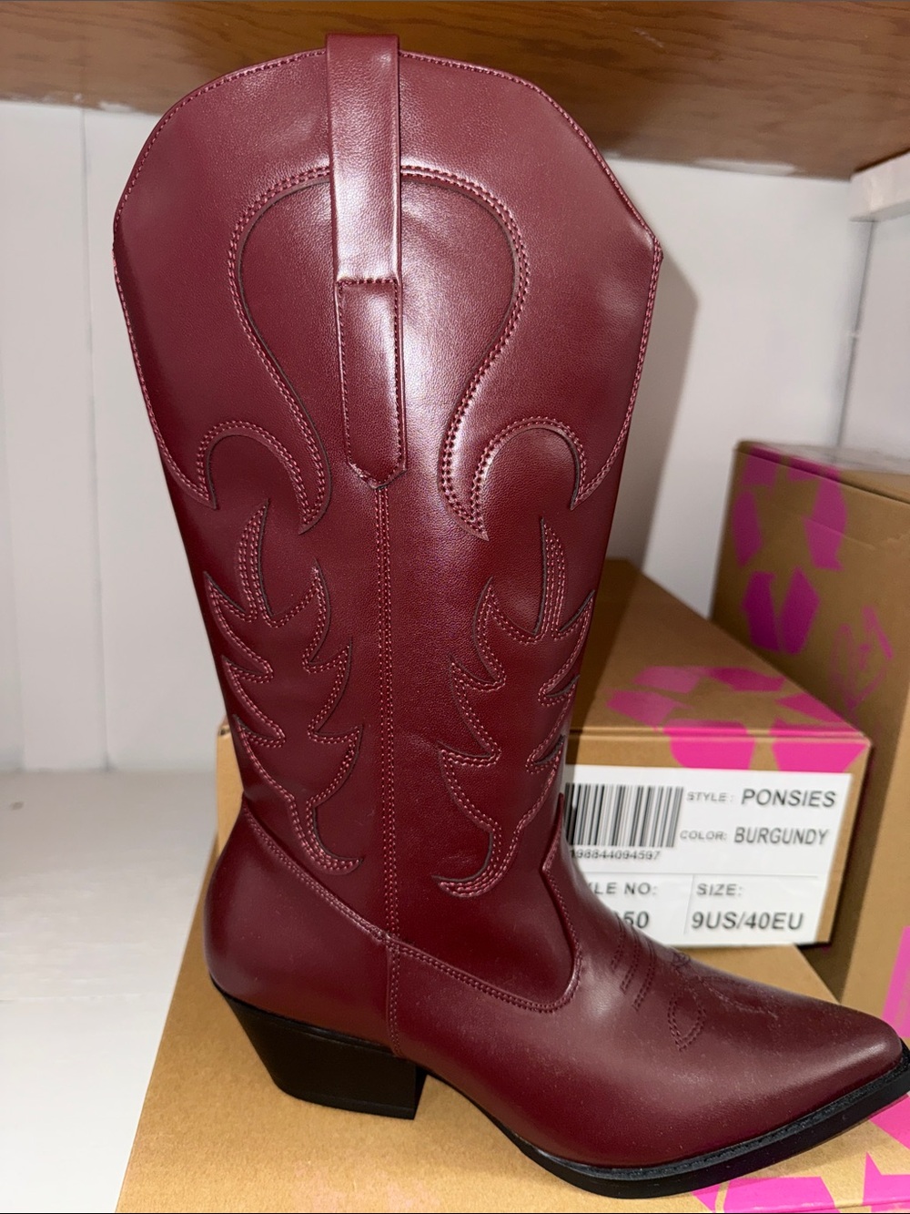 Burgundy Western Moto Boots - Ponsies